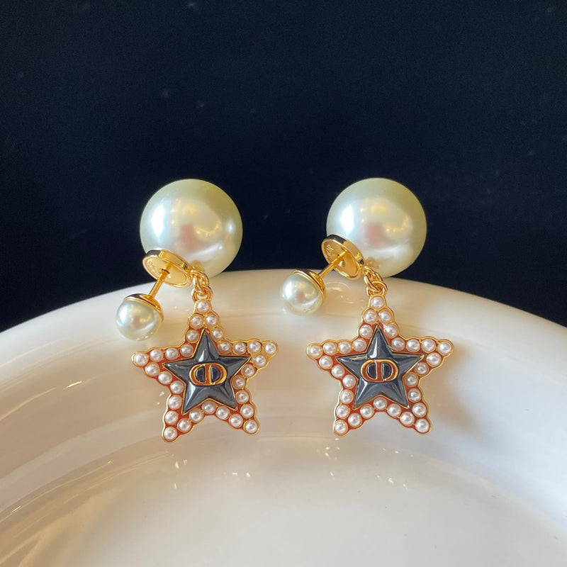 New double ball Pearl Star ✨ earrings 02722