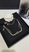 Gold double C snake bone chain double necklace  02362