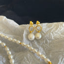 Pearl pendant earrings Silver gold plated earrings new temperament earrings 02458