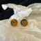 Round amber stud earrings 02698