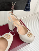 Classic spring/summer catwalk rhinestone sky-high waterproof platform high-heeled sandals 02737