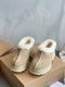 Thick sole fur one half slipper 02679