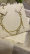 Diamond pearl full gold necklace with double fringe 02725