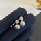 Flower gray pearl earrings 02857