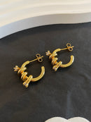 Very fairy, very beautiful two diamond twisted rope earrings 02529