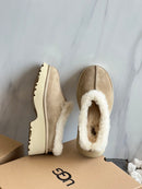 Thick sole fur one half slipper 02679