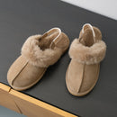 Heavy-soled wool slippers with straps  02439