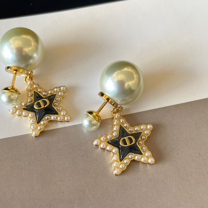 New double ball Pearl Star ✨ earrings 02722