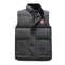 Padded down vest with stand-up collar for warmth 09140