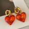 Critical strike girl heart red heart ear clip 02701