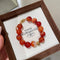 Red beaded agate bracelet 02807