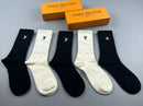 cashmere mid-length pile socks 02555