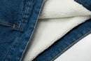 Autumn and winter new heavy industry double bag lamb wool denim jacket 02655