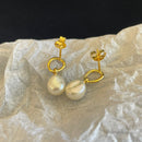 Pearl pendant earrings Silver gold plated earrings new temperament earrings 02458