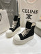 New vintage lace-up platform high top little booties for couples 02732