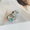 Saturn aqua blue diamond earrings  02456