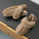 Heavy-soled wool slippers with straps  02439