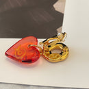 Critical strike girl heart red heart ear clip 02701