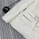 The hooded down jacket is decorated with letter prints 02346