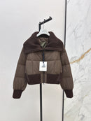 Autumn and winter the latest knitted patchwork large lapel jacket down jacket 02620