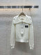 25 early spring new lapel zipper knit cardigan 02489