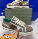 Canvas shoes lace-up men's and women's retro embroidery couples matching flat casual shoes 09130