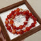 Red beaded agate necklace 02808