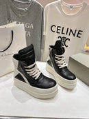 New vintage lace-up platform high top little booties for couples 02732