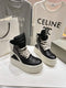 New vintage lace-up platform high top little booties for couples 02732