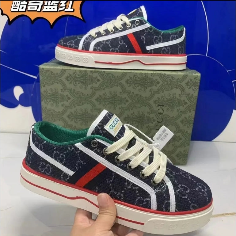 Canvas shoes lace-up men's and women's retro embroidery couples matching flat casual shoes 09130