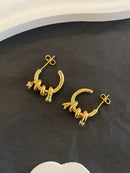 Very fairy, very beautiful two diamond twisted rope earrings 02529