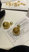 Gold hollow round ball pearl double ball stud earrings 02525