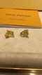 Hollow floral asymmetrical gold stud earrings  02411