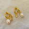 Specific natural shaped pearl earrings 02566