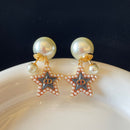 New double ball Pearl Star ✨ earrings 02722