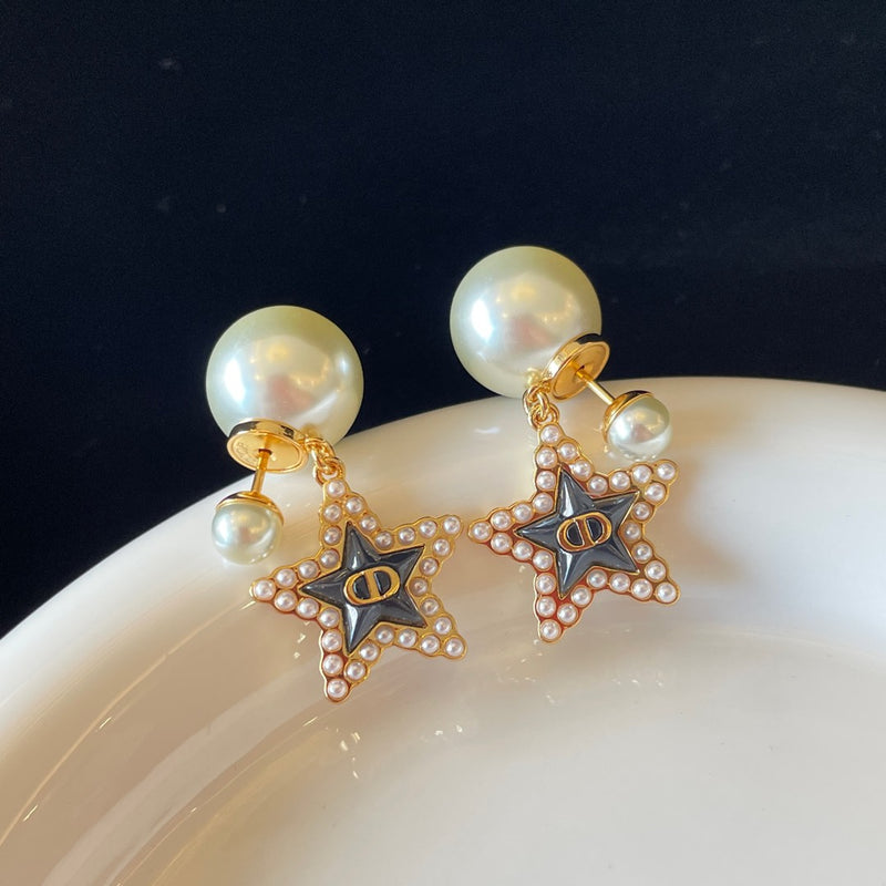 New double ball Pearl Star ✨ earrings 02722