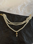 Three layers of pearl necklace 02724