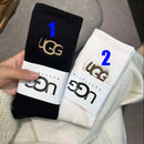 Autumn and Winter Heavy Towel Bottom Embroidered Letter Socks 02354