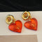 Critical strike girl heart red heart ear clip 02701