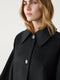 Classic power black long lapel wool coat coat 02607