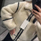 Autumn and winter new fashion loose patchwork lamb velvet jacket coat lamb wool 09067