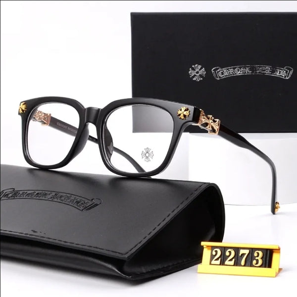 Retro men and women black frame transparent frames 07004