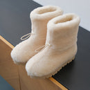 All wool drawstring reinforced wool snow boots  02441