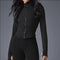 Yoga jacket short long sleeve slim waist waist zipper standing collar tight exercise fitness 09029