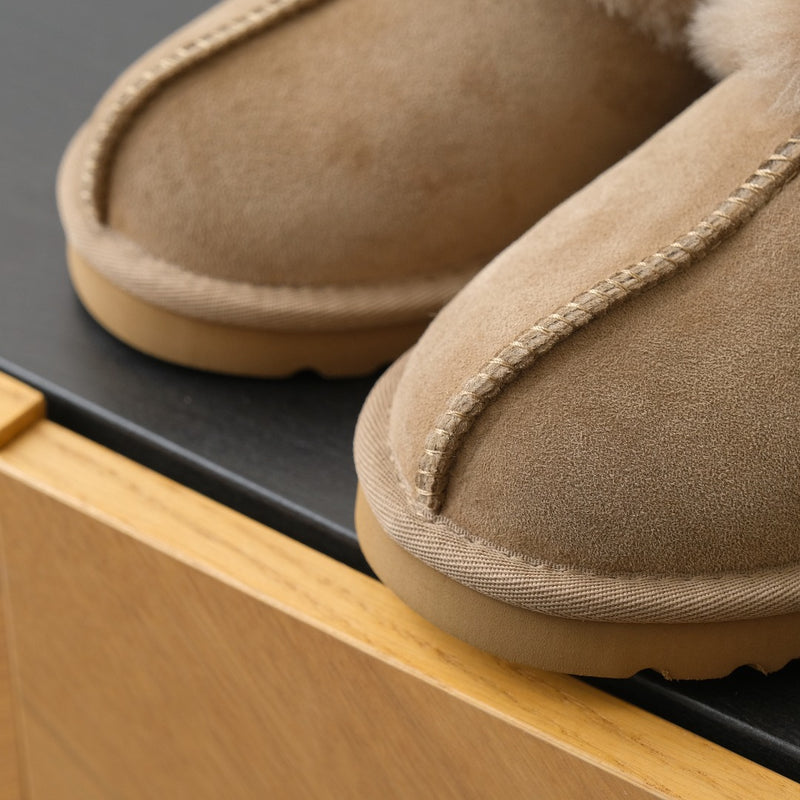 Heavy-soled wool slippers with straps  02439