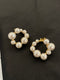 Large and small pearl earrings 02699